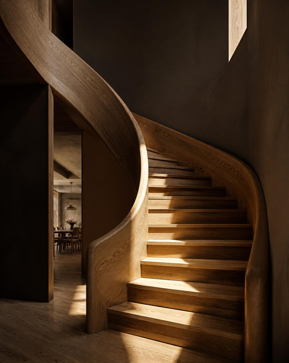 Hackney townhouse, Oak staircase